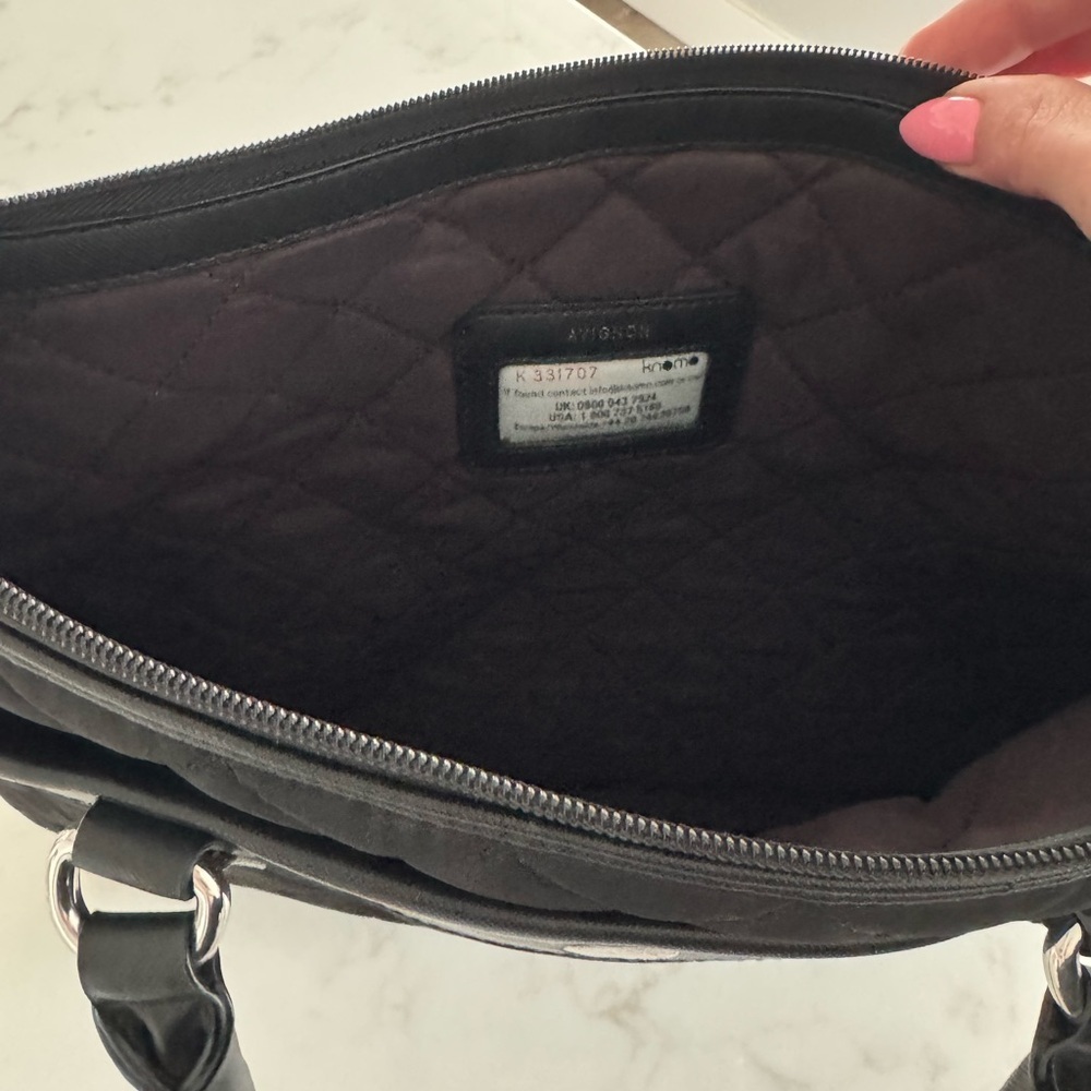 Knomo London Avignon Quilted Laptop Bag Black - Picture 4 of 7
